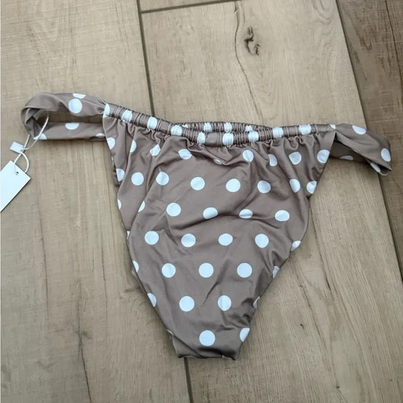 iNAMORATA Tan and White Bikini Bottom - Picture 3 of 5